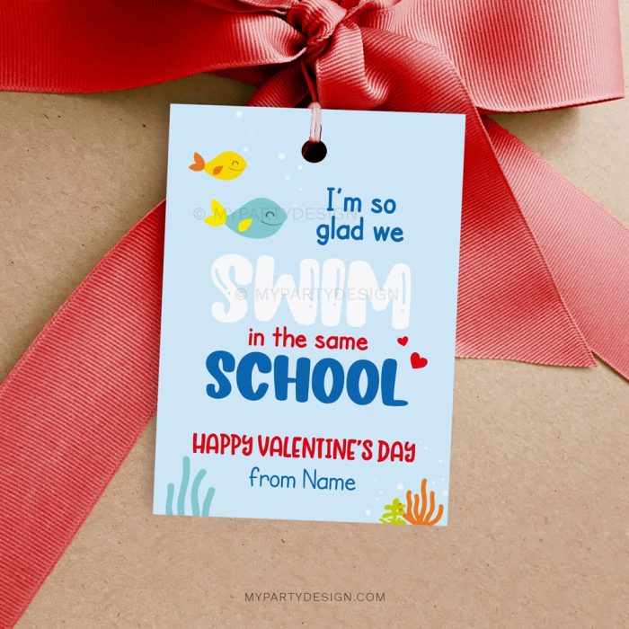 Fish Valentines, Printable Tags / Cards - My Party Design