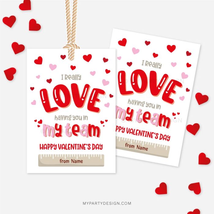 team valentines for kids sports, dance or cheer team mates