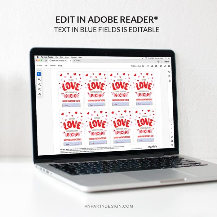 editable Love having you as my Teacher Valentine's Day tags