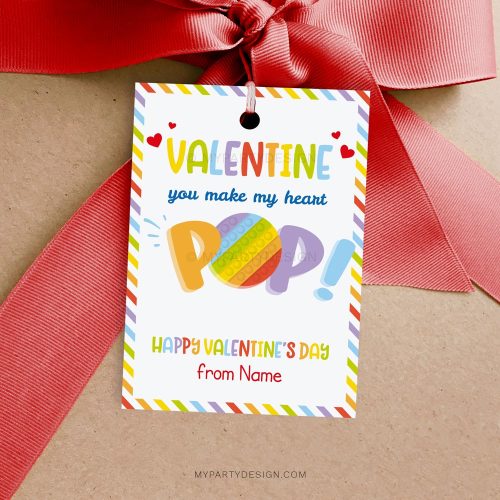 'You Make my Heart Pop' Valentines, Printable Tags / Cards