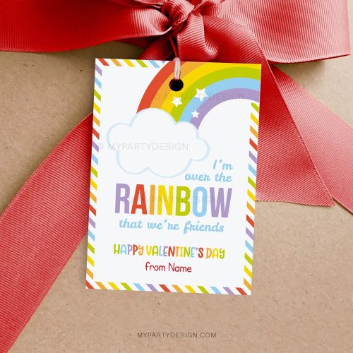 rainbow valentines tags / cards for kids