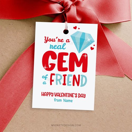 real gem off a friend valentines tags