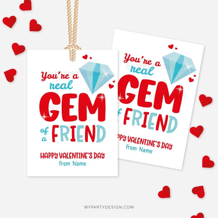 you're a real gem off a friend valentines tags