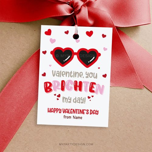 you brighten my day shades valentines tags