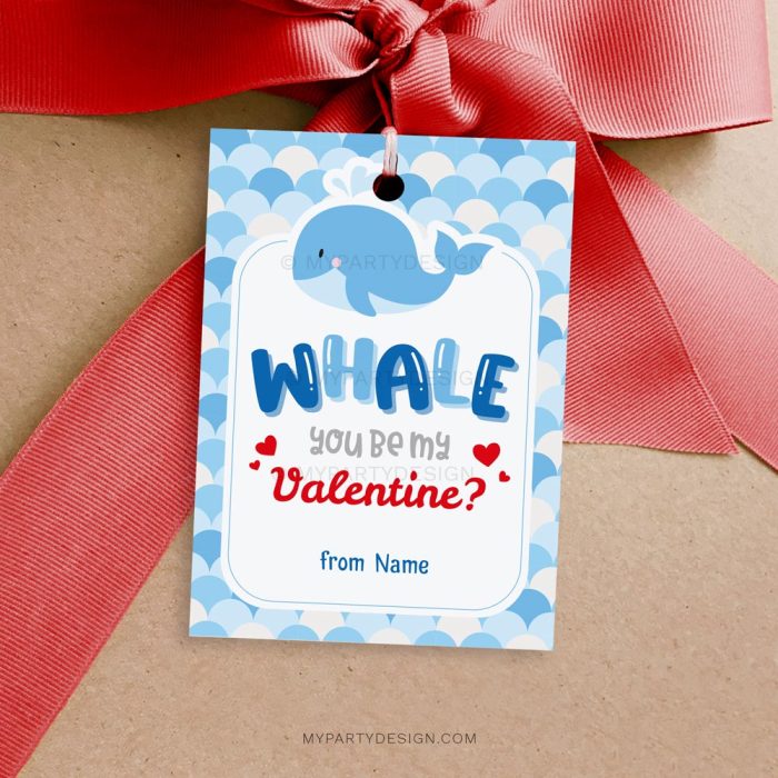 whale valentines tags