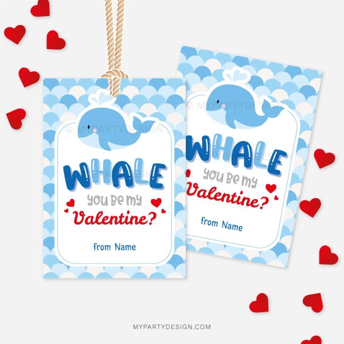 whale you be my valentine tag
