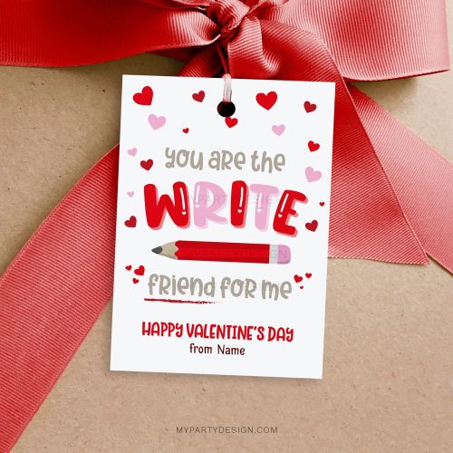 the write friend for me pencil valentines tags