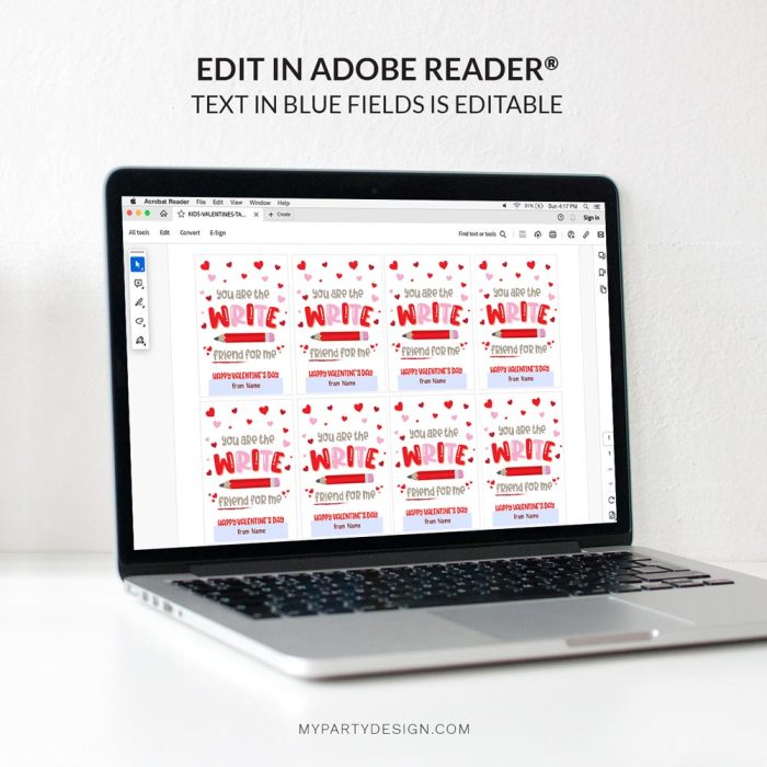 editable the write friend for me pencil valentines tags