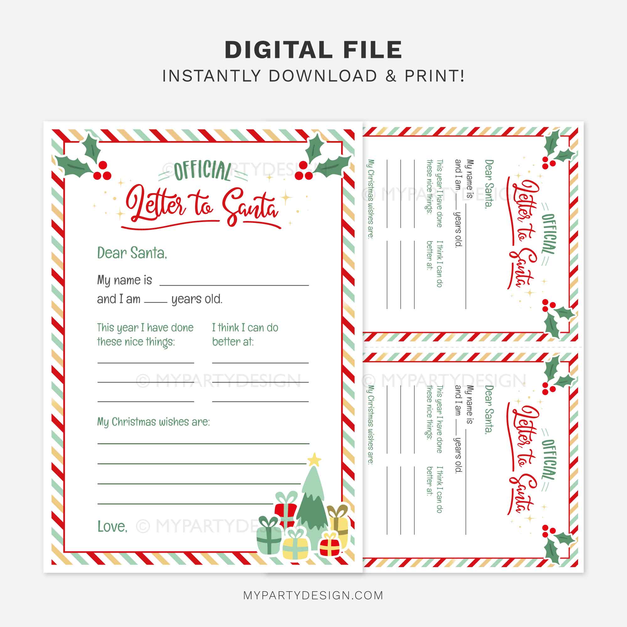 LETTER-TO-SANTA-RED-POSITIVE-00C printable positive letter to santa template with no naughty or nice references