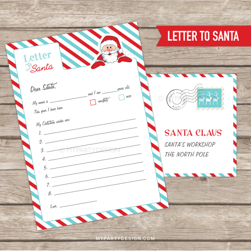 printable letter to santa kit