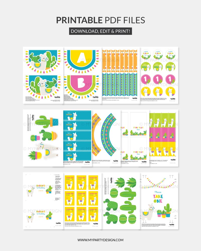 LLAMA-BIRTHDAY-PARTY-PRINTABLES-00C printable llama birthday party decorations