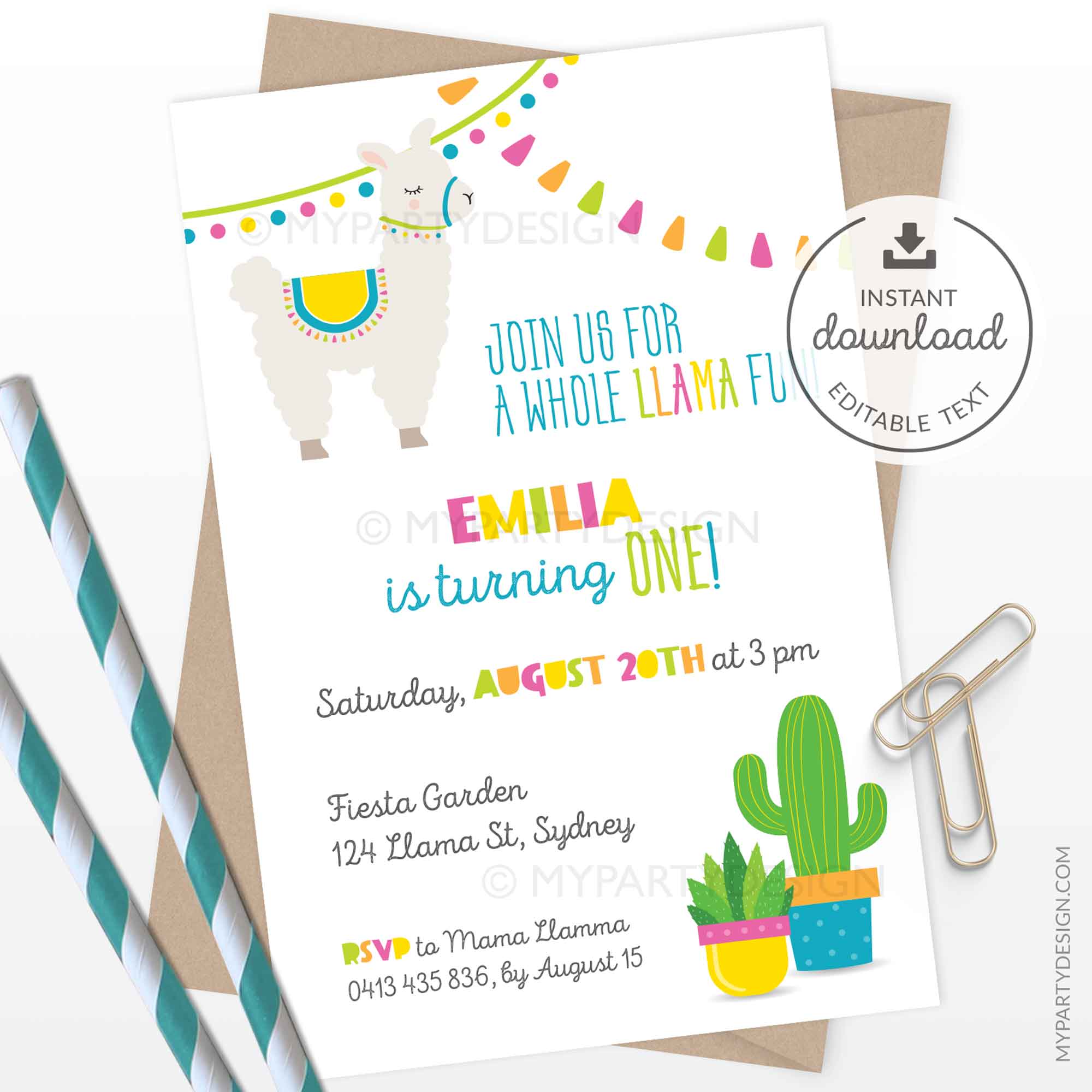 LLAMA_BDAY_INVITATION-04 llama party invitation