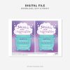 printable magic potion party invitation with a purple background and turquoise bubbling cauldron