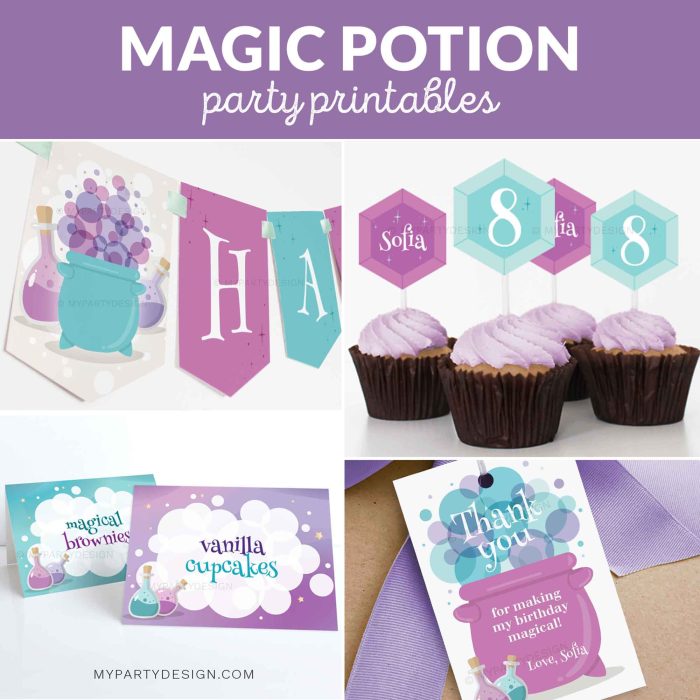 magic potion birthday party printables