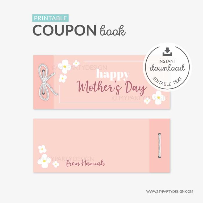 Mother's day coupon book for mom