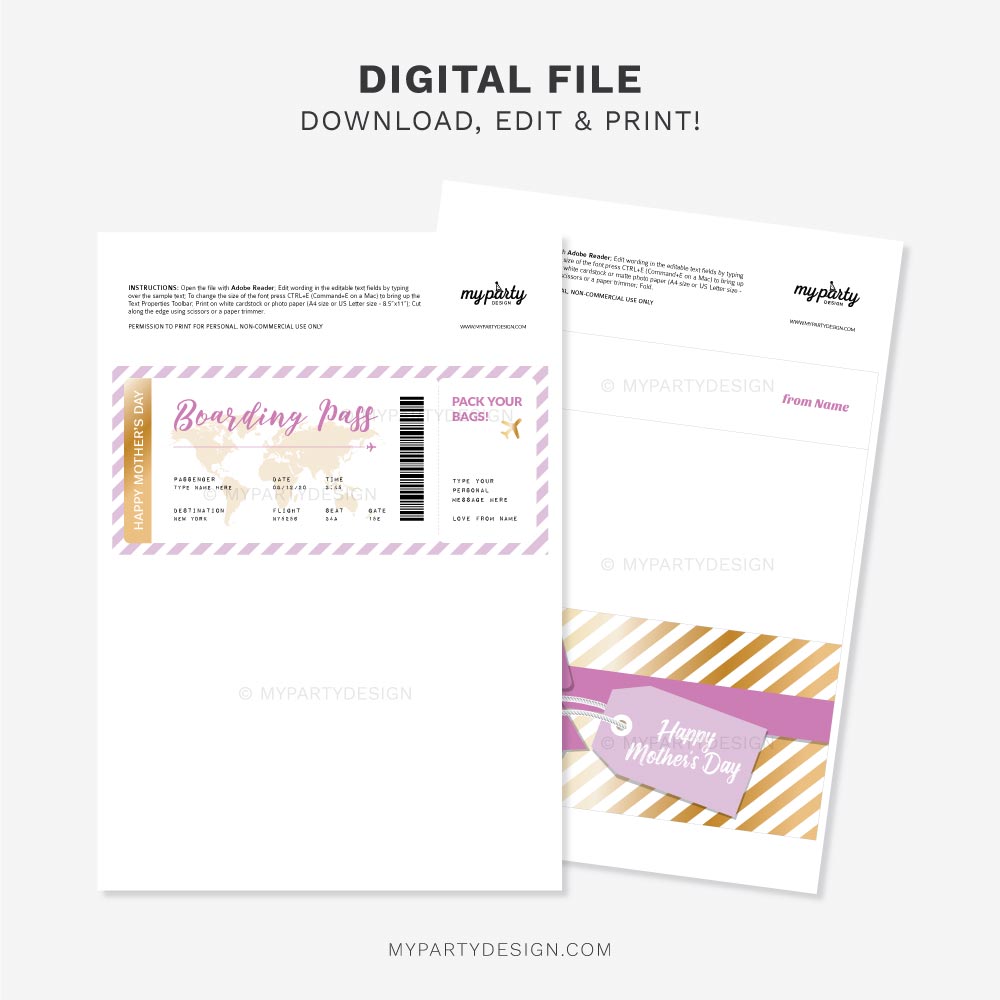 MOTHERS-DAY-GIFT-BOARDING-PASS-00C printable mother's day boarding pass template