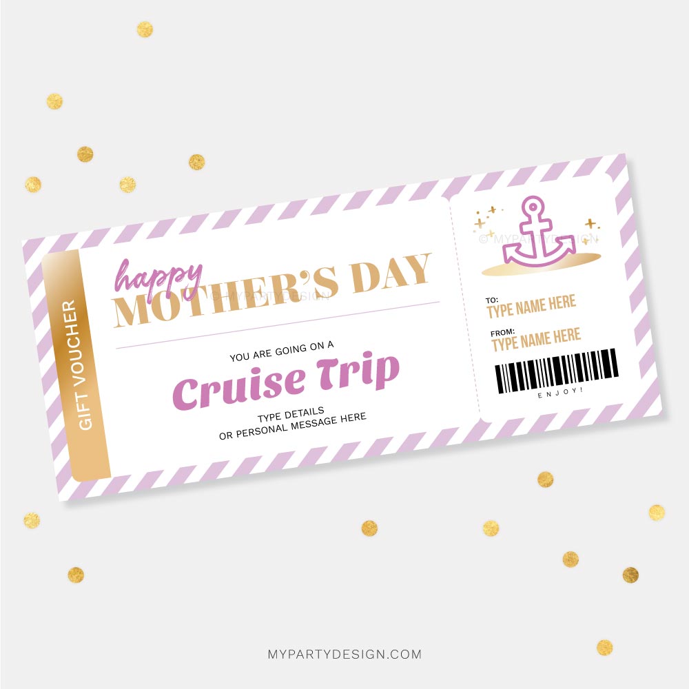 MOTHERS-DAY-GIFT-VOUCHER-CRUISE-00A Mother's Day cruise gift voucher template