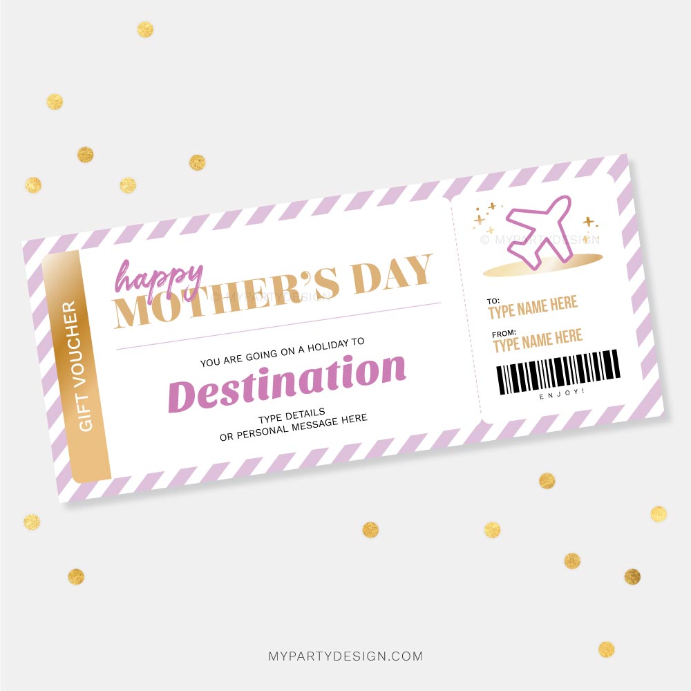 MOTHERS-DAY-GIFT-VOUCHER-HOLIDAY-00A Mother's Day holiday gift voucher template