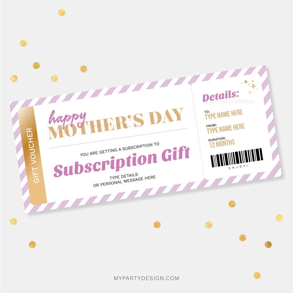 MOTHERS-DAY-GIFT-VOUCHER-SUBSCRIPTION-00A mother's day subscription gift voucher template