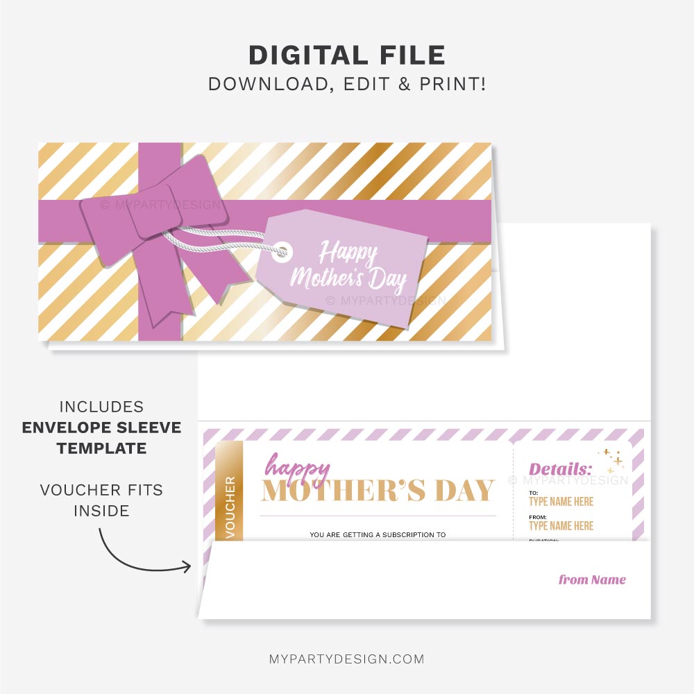 MOTHERS-DAY-GIFT-VOUCHER-SUBSCRIPTION-00B mother's day gift voucher template for a music or movie subscription
