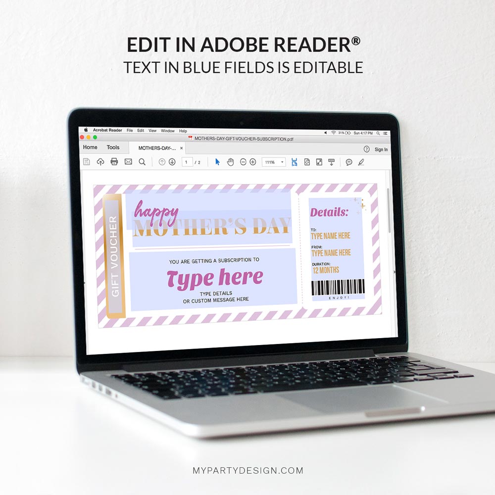 MOTHERS-DAY-GIFT-VOUCHER-SUBSCRIPTION-00D editable mother's day subscription gift voucher template