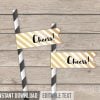 NYE_GOLDBLACK_STRIPES_FLAGS-01 black and gold printable straw flags cheers