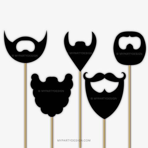 printable beards photo booth props