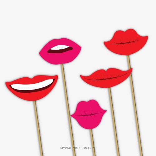 printable lips photobooth props