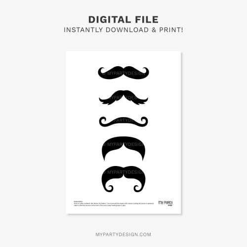 printable mustache photobooth props