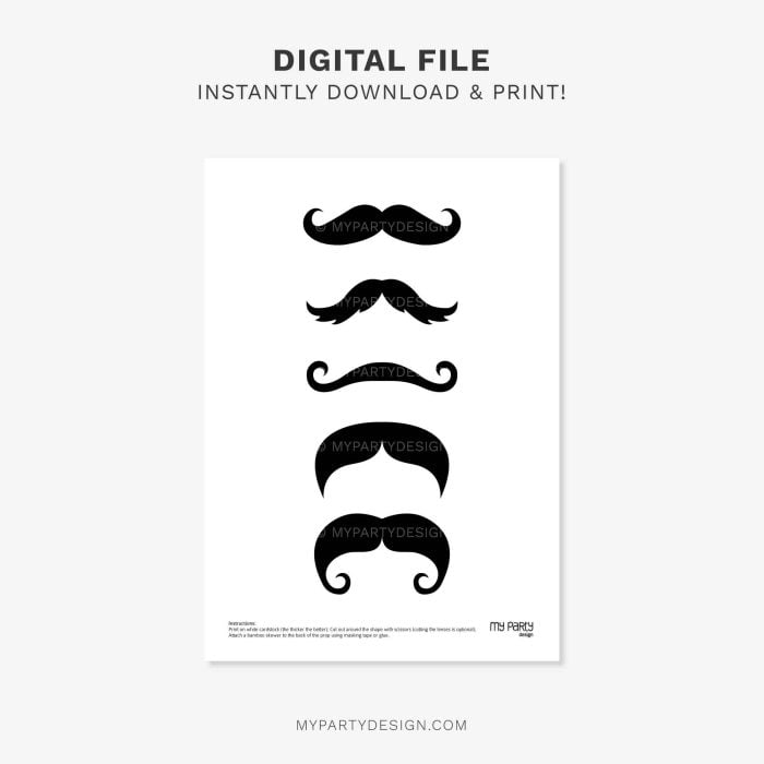 printable mustache photobooth props