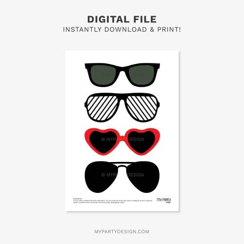 printable sunglasses photobooth props