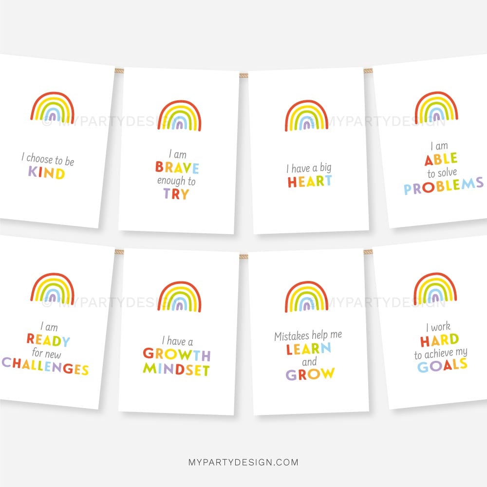 POSITIVE-AFFIRMATION-CARDS-00B rainbow themed positive affirmation cards for kids