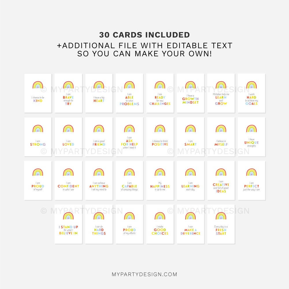 POSITIVE-AFFIRMATION-CARDS-00G printable positive affirmation cards for kids