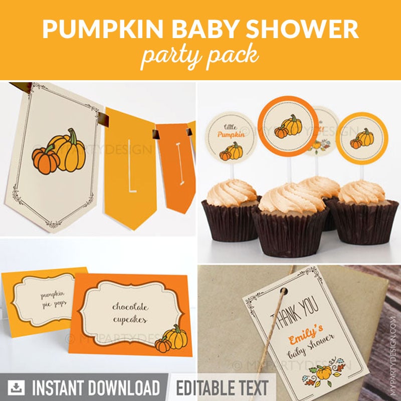 PUMPKIN_BABYSHOWER_PARTY-00 pumpkin baby shower party decoration printables for a Fall baby shower