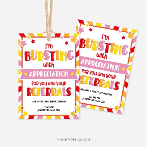 star candy referrals appreciation gift tags for business marketing gifts