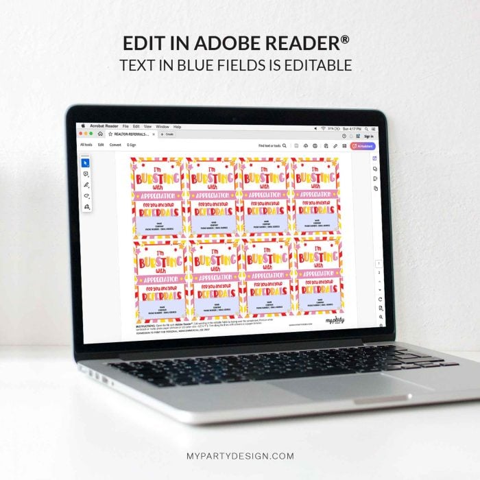 editable appreciation for you and your referrals gift tag template for client business marketing