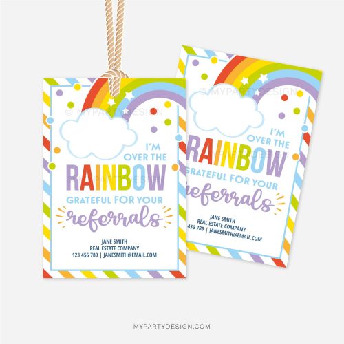 rainbow referral appreciation gift tags for business marketing gifts