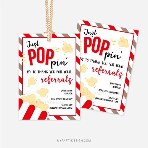 poppin by to say thank you for your referrals gift tags for client appreciation gifts
