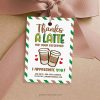 thanks a latte referral appreciation tag for client marketing gifts