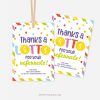 business referrals gift tags that read "thanks a lotto for your referrals"