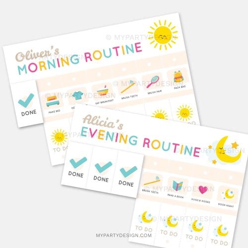 routine flip charts for kids with vibrant gender neutral colors and fun visuals for early readers