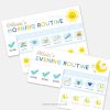 blue routine flip charts for kids with vibrant gender neutral colors and fun visuals for early readers