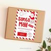 santa mail labels in red colors for official christmas gifts from santa claus