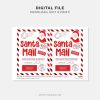 printable santa mail labels in red colors for official christmas gifts from santa claus