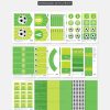 printable light green and dark green soccer party printables for kids birthday party or sports theme decoration