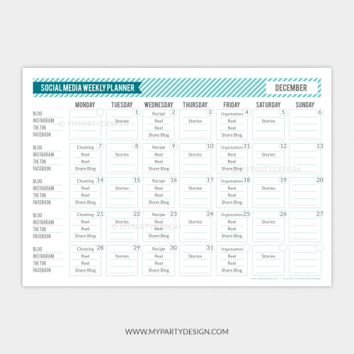 social media planner printable