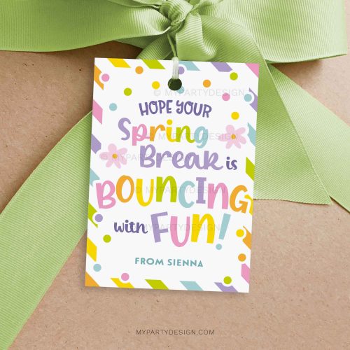 bouncing with fun spring break gift tag for spring class gifts