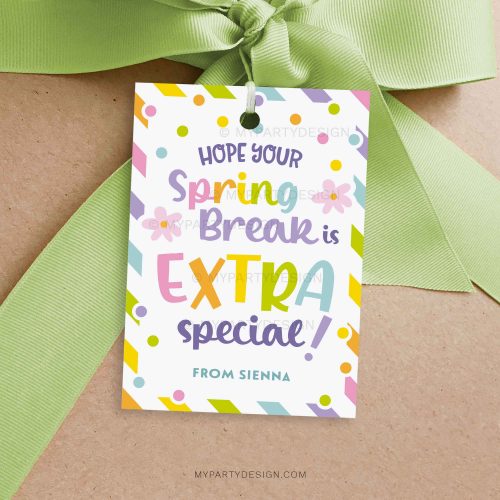 extra special spring break gift tag for spring class gifts