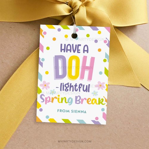 doh-lightful spring break play dough gift tag for easter class gifts