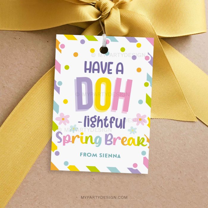 doh-lightful spring break play dough gift tag for easter class gifts